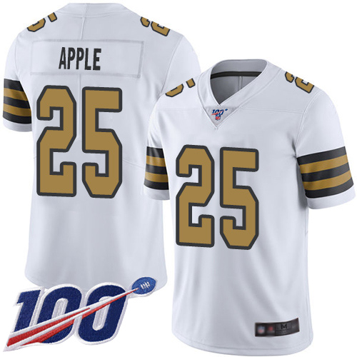 Men New Orleans Saints Limited White Eli Apple Jersey NFL Football #25 100th Season Rush Vapor Untouchable Jersey